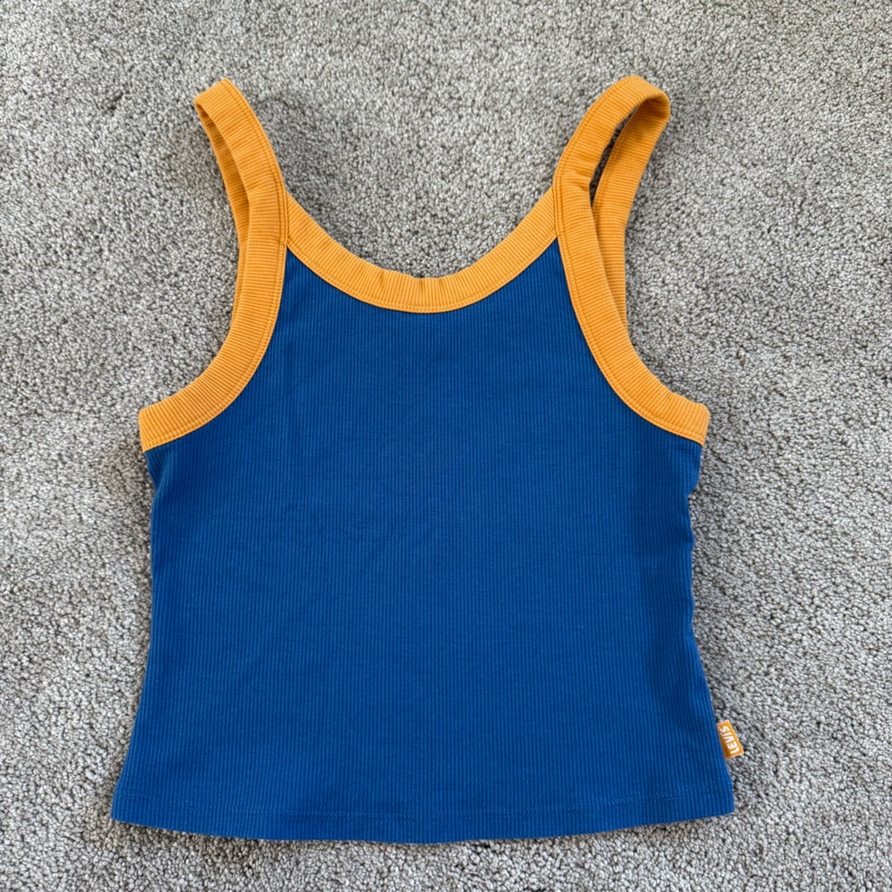Levi's Blue Tank Top with Yellow Trim